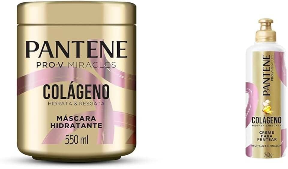 Máscara Hidratante Pantene Colágeno Hidrata e Resgata 550ml + Creme para Pentear Pantene Pro-V Colágeno Hidrata & Resgata 240 g