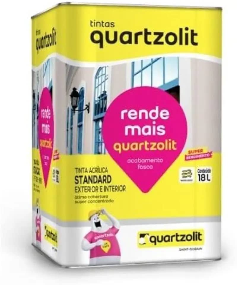 Kit Tinta Quartzolit 18L Com Trincha 2,5 Polegadas Para Pintura De Paredes Internas E Externas