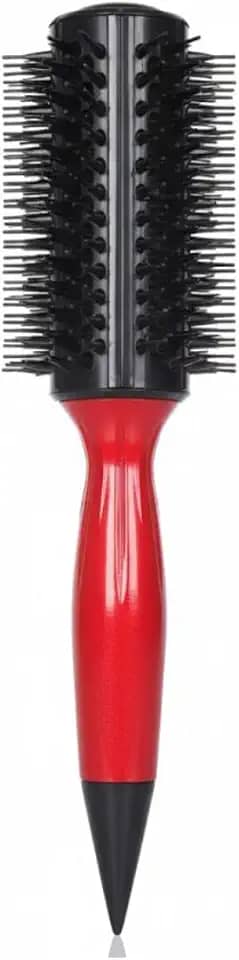 Escova Redonda Térmica Profissional 40mm | Modelar e Dar Volume Cabelos Médios Longos | Cerdas Plásticas Alta Tração Acabamento de Salão (Vermelho)