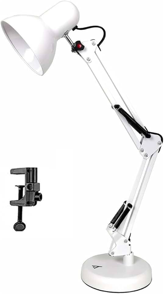 Luminária Articulada De Mesa Abajur Modelo Pixar Com Base E Garra (BRANCO)