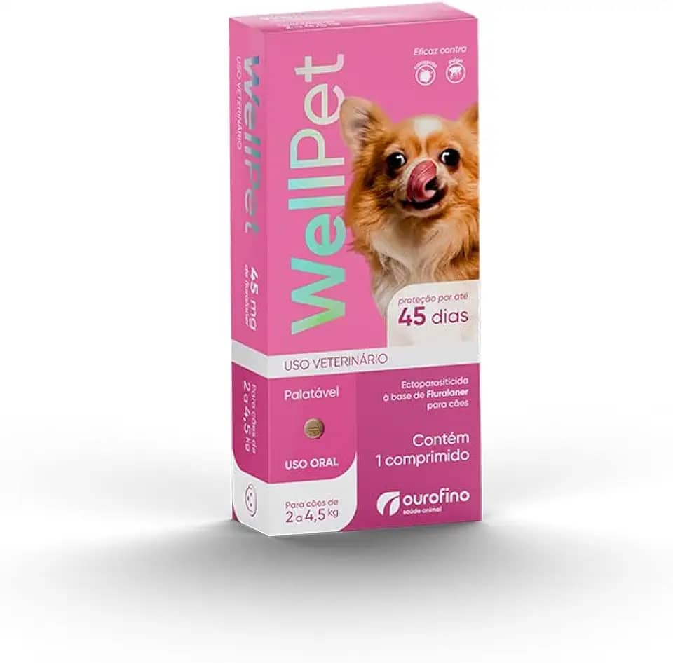 WELLPET - Comprimido Antipulgas e Carrapatos - Cães2 a 4,5Kg - Ourofino