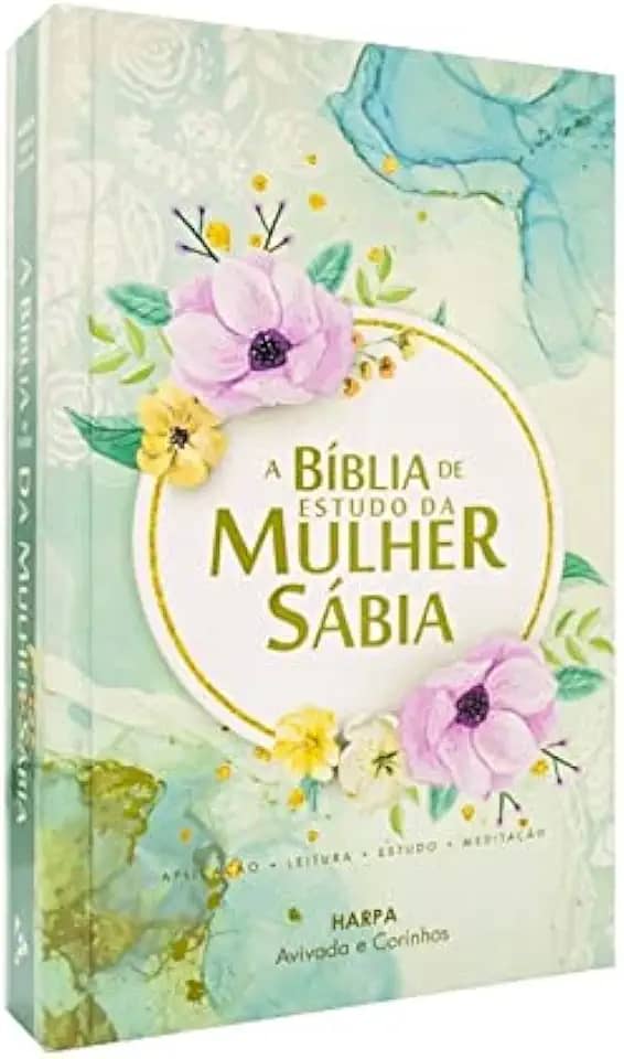 A Bíblia de Estudo da Mulher Sábia Rc Blue Sky. Com Harpa Avivada e Corinhos