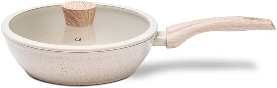 Brinox - Frigideira Alta com Tampa 24Cm 2,3L Ceramic Life Sirius com Fundo de Indução - Vanilla