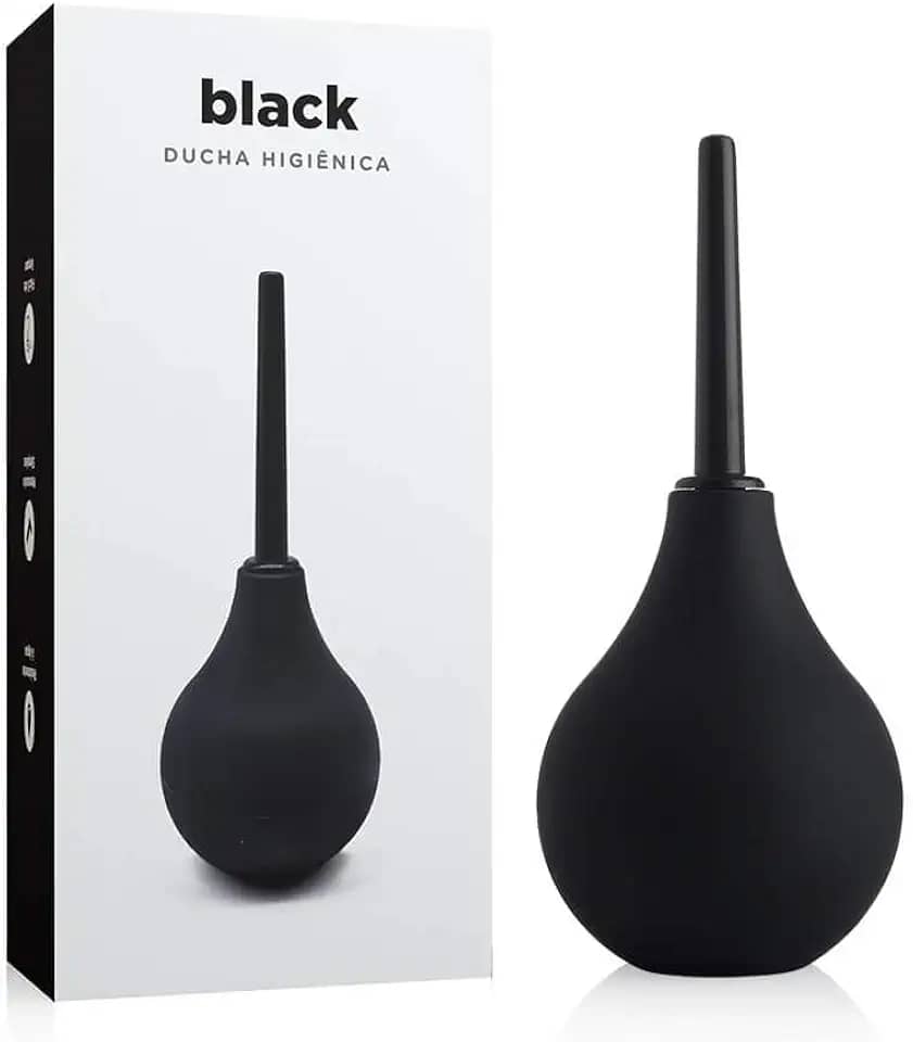 Black Ducha Intima Higiênica com Bico Aplicador 8cm, 200ml, Preta
