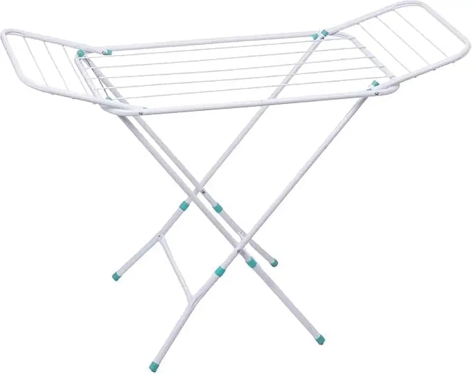 Varal de Chão para Secar Roupas Maxi Grande Branco 25kg 160X105X50CM com Abas Original Casa Buritis