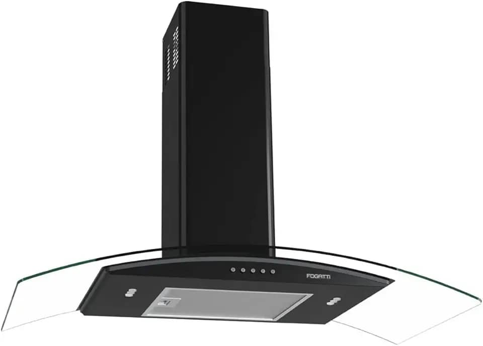 Coifa de Parede Vidro Curvo 90cm Black Clean Fogatti 110V