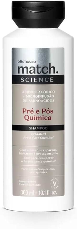 O BOTICARIO MATCH SCIENCE SHAMPOO PRÉ E PÓS QUÍMICA 300ml