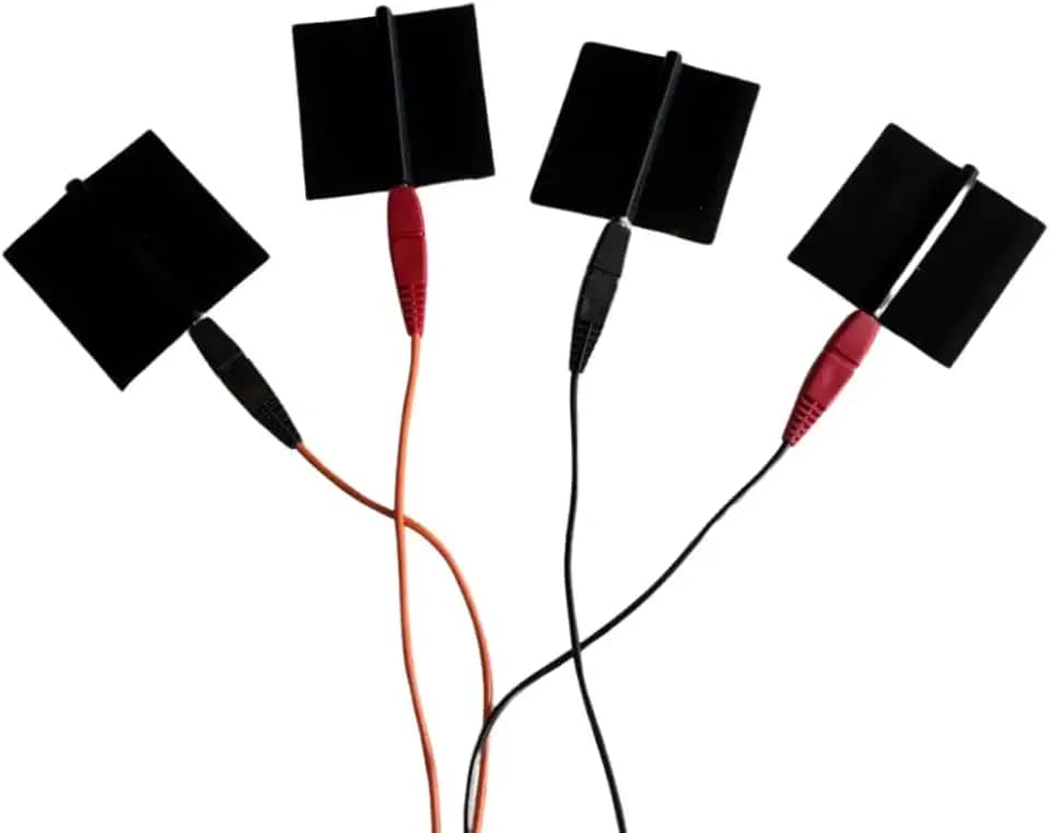 Kit Eletrodos de Silicone Condutivo 5x5cm Universal – Borracha Condutiva para Fisioterapia, TENS, FES, Corrente Russa e Aussie – Terapia Estética e Reabilitação (4)