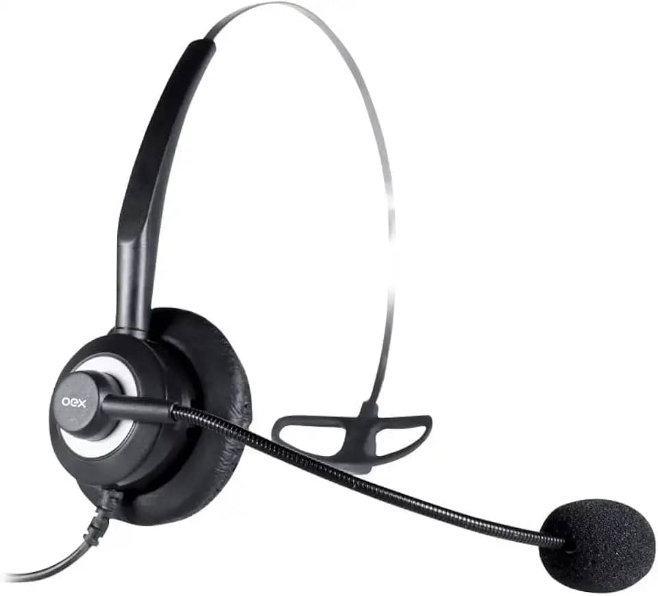 OEX Fone De Ouvido Heasdet para Call Center RJ11 HS101 - Preto
