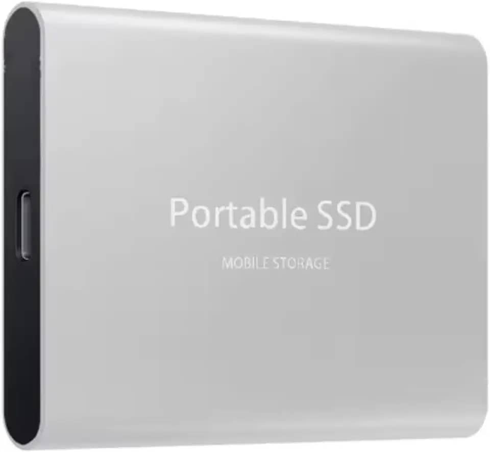 1 TB - Disco de Memória Flash SSD Portátil para Laptop, Desktop, Celular, TV e outros. Tipo-C USB 3.1, SSD Externo M.2 de Alta Velocidade, Disponível em Capacidades 500 GB a 256 TB (Prata, 1, TB)