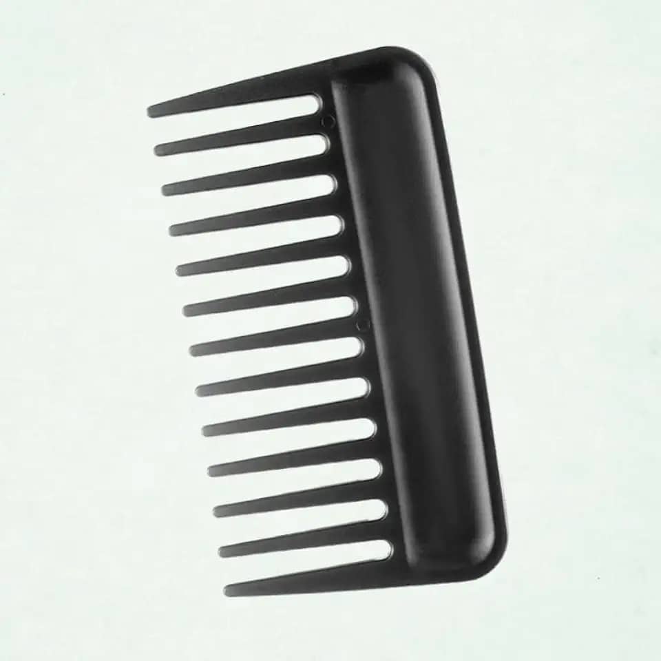 Mini pente de cabelo com dentes largos, pequeno bolso de viagem, estilo portátil, design sem alça, para mulheres masculinas (1 pacote preto)