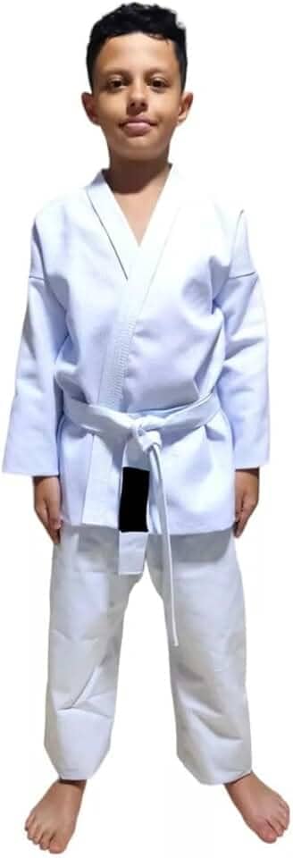 Kimono Jiu-jitsu Trançado Infantil Acompanha Faixa Tarja