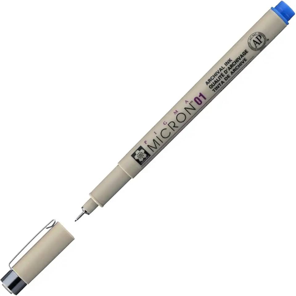 MARCADOR TECNICO NANKIN PIGMA MICRON 01 - AZUL - USO PROFISSIONAL