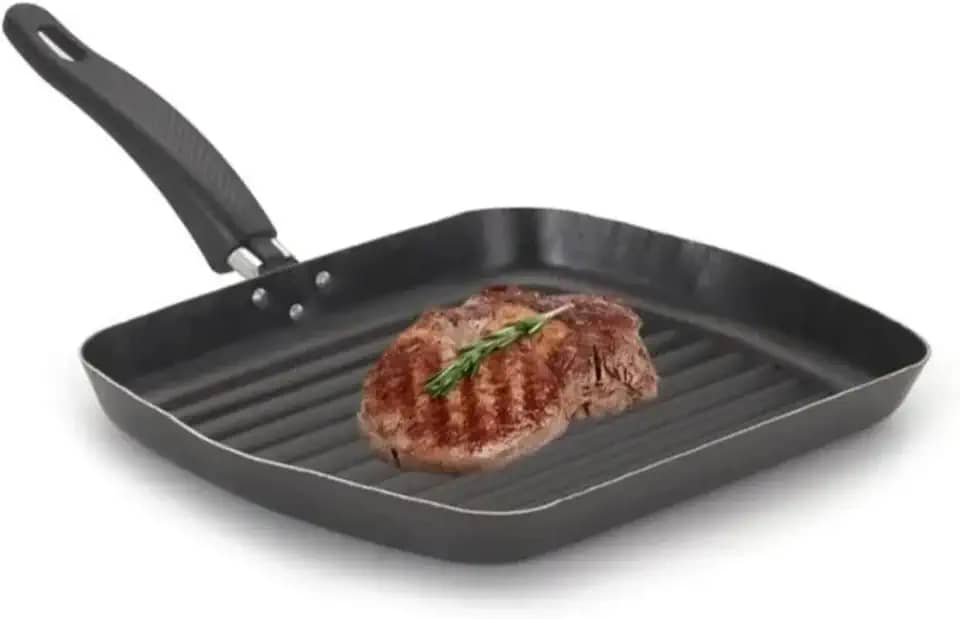 Frigideira Grill Bifeteira Antiaderente Grelha Sem Gordura