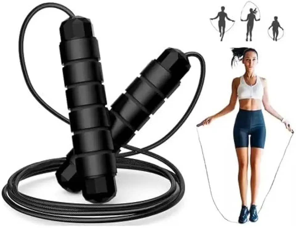 Corda De Pular Profissional Cross Speed Rope Rolamento Fitness Para Exercícios em Casa 3 Metros Ajustável Premium