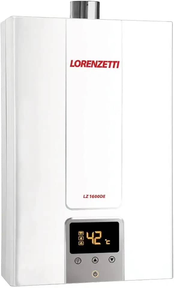 LORENZETTI Aquecedor de Água a Gás LZ 1600 DE GN Digital 15 L/Min, Branco