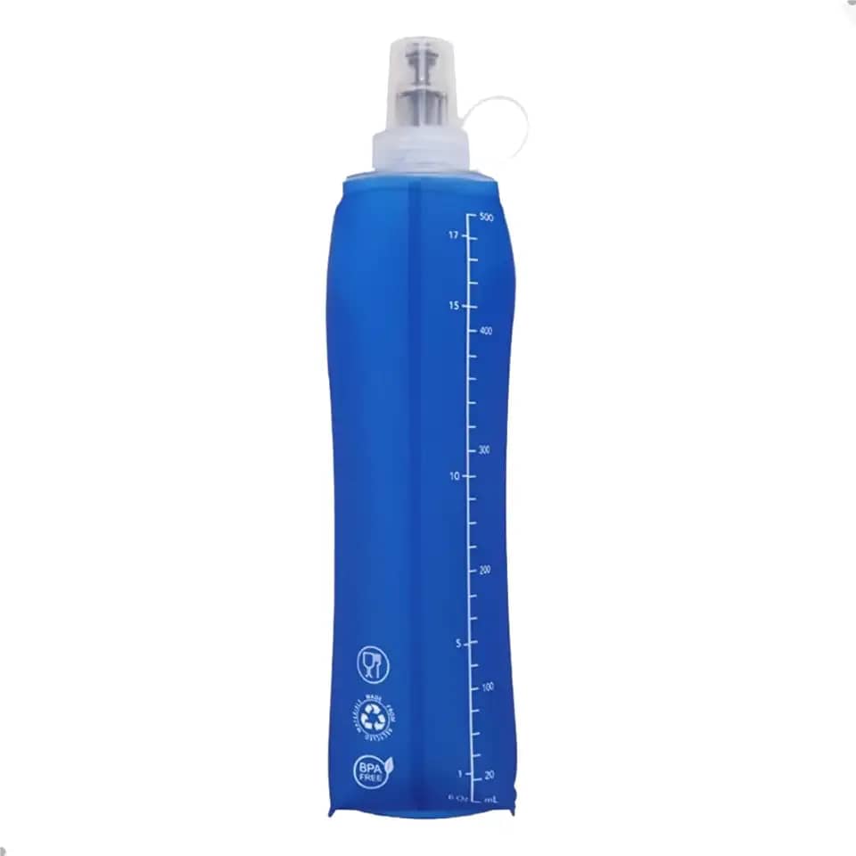 Garrafa Dobrável Soft Flash 500ml Squeeze Bico Anti Vazamento Corrida Bike Ciclismo Hidratação Reutilizável Livre de Bpa Para Todos Os Esportes Federal's Store