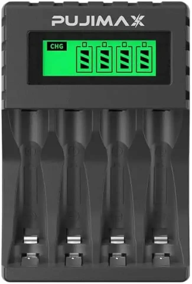 Carregador de Bateria Recarregável Display LCD Adaptador Portátil Cabo USB Interface Baterias Tipo C Ferramenta de Carregamento Rápido AA E AAA