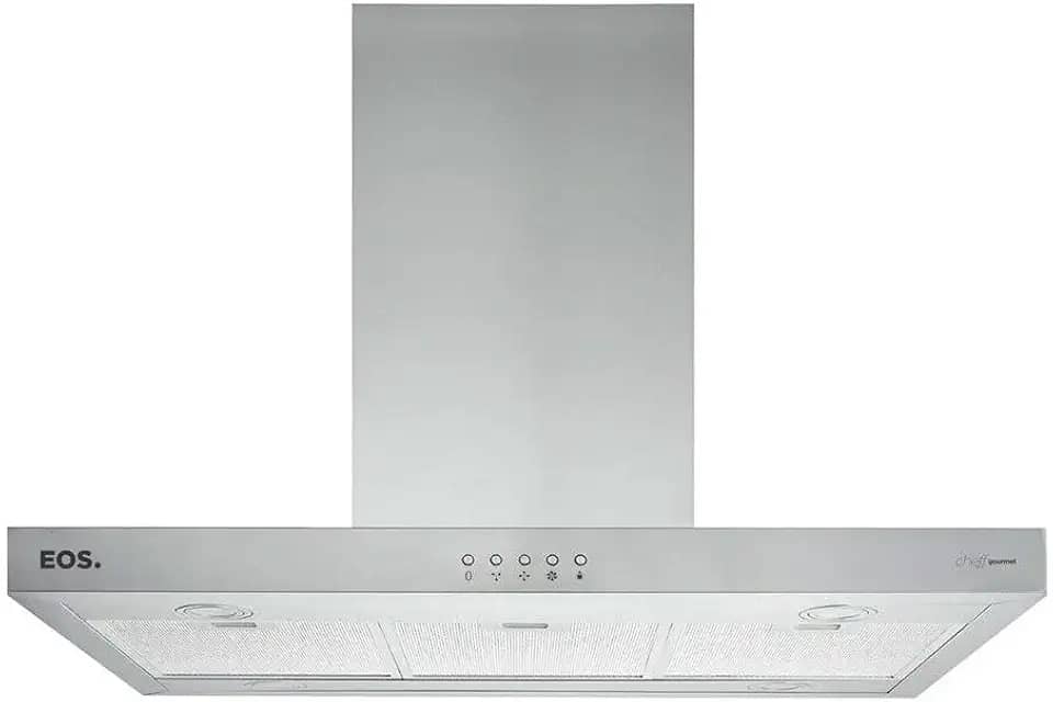 Coifa e Depurador de Ilha Eos 90cm Chef Gourmet em Inox Tipo T Eco90it 220v