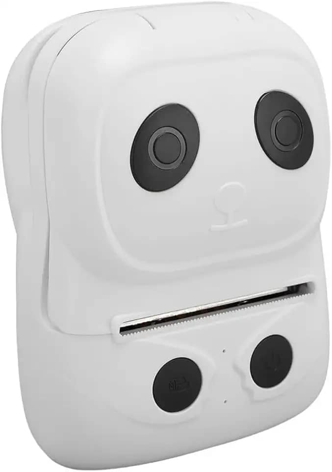 Mini Impressora Térmica 58mm papel conexão via Bluetooth app Portátil Panda branco e preto Imprime Desenho para colorir uso em Escola Trabalho notas estudo decore