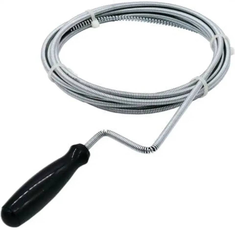 Desentupidor manual 1,5m mola de aço para pia banheiro cozinha e ralo