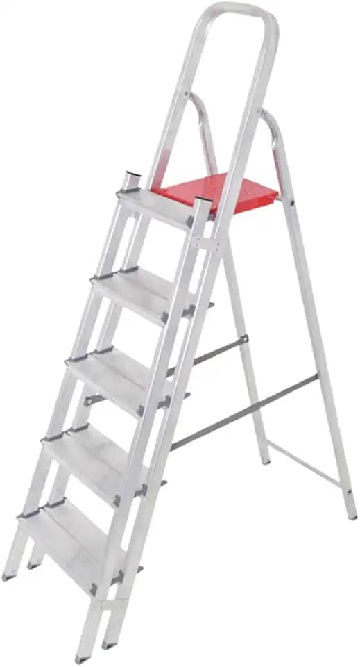 Escada de Alumínio 5 Degraus Duplos Reisam