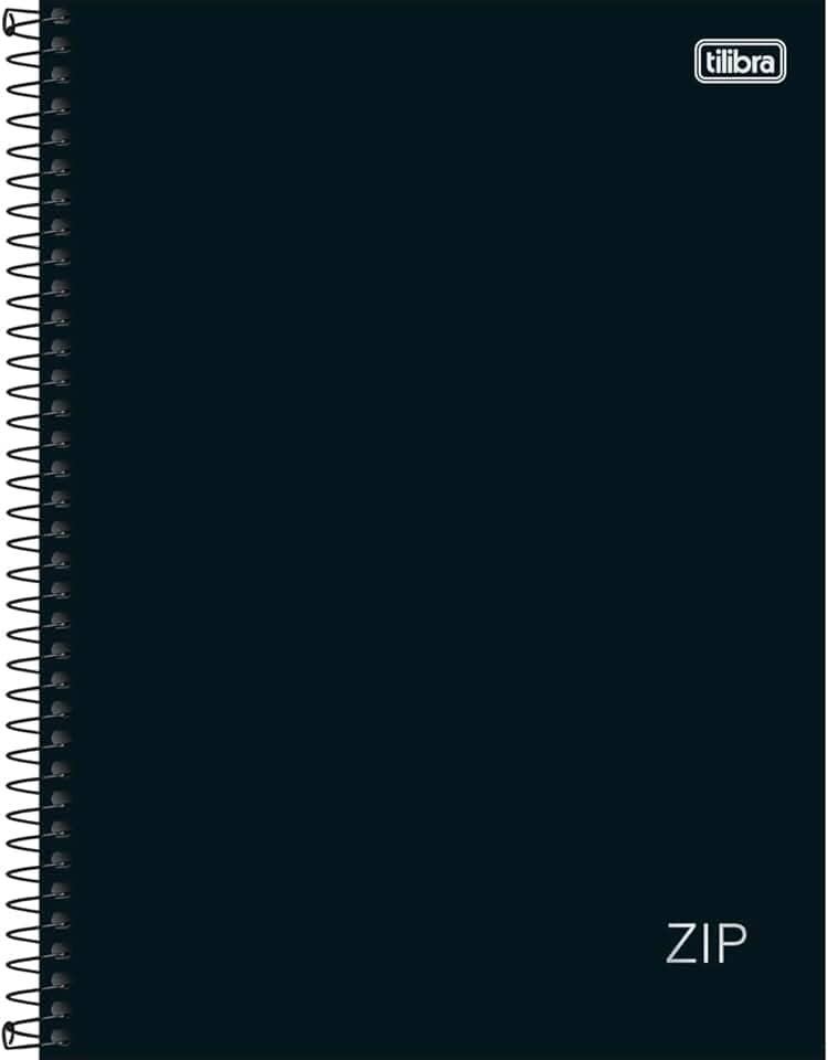 Tilibra - Caderno Espiral Capa Dura Universitário 16 Matérias Zip Preto 256 Folhas