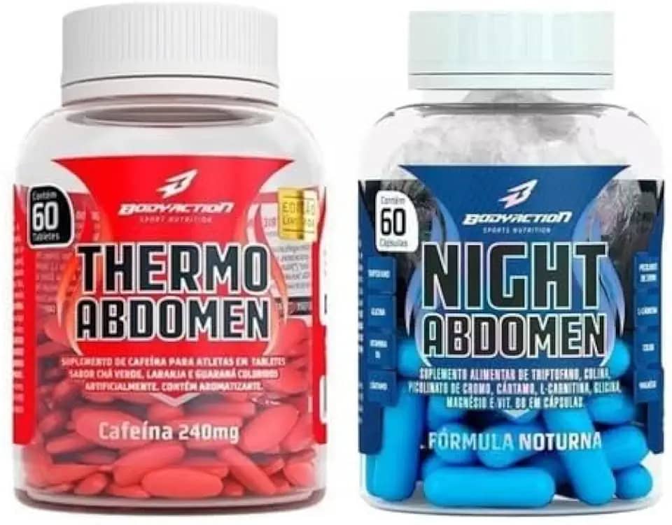 Combo Termogênico Dia e Noite, Night Abdomen 60 Cápsulas + Thermo 60 Cápsulas, Definição e Queima de Gordura