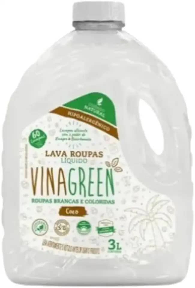 Sabão Vinagreen Coco 3l Vinagreen Limpeza Profundo Hipoalergênico Antialérgico Pele Sensível Alergia Bicarbonato Álcool Orgânico
