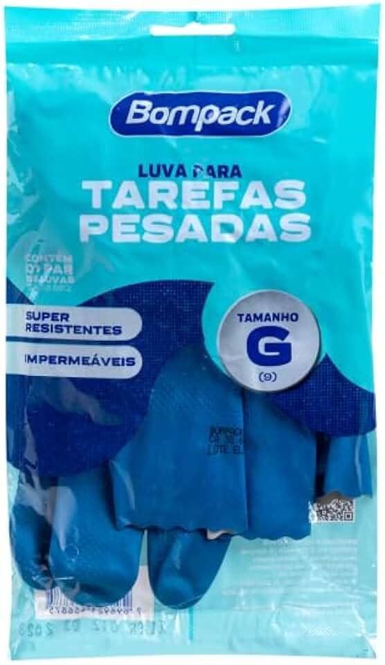 Luva Bompack Tarefas Pesadas G Verniz Azul Un