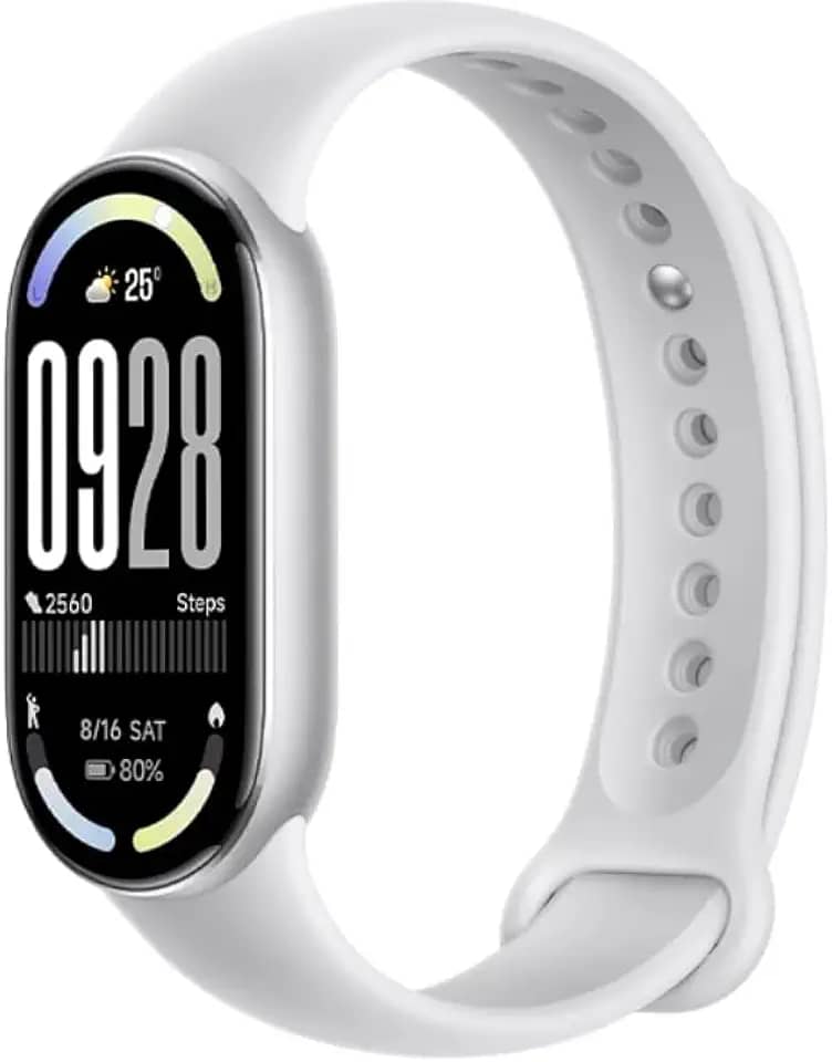 Relógio Mi Band 10 smart-band 10 (GLOBAL) Pulseira Inteligente, Tela AMOLED 1,72, Relógio inteligente, Fitness, Pulseira Impermeável, 150 Modos Esportivos (PRATA) (SILVER)