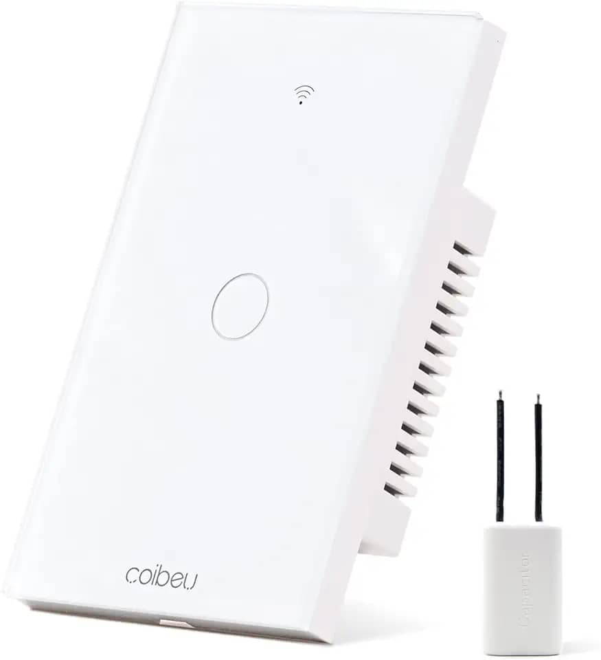 Interruptor Inteligente WiFi, Interruptor Smart Sem Fio Doméstico Multifuncional, Controle Remoto de Eletrodomésticos Por Celulares, Controle Por Voz, Branco, 1 Botao, sem neutro