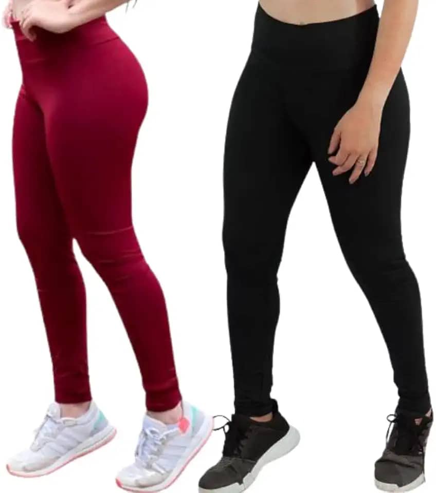 KIT 2 Leggings Fitness Academia Suplex Lisa G