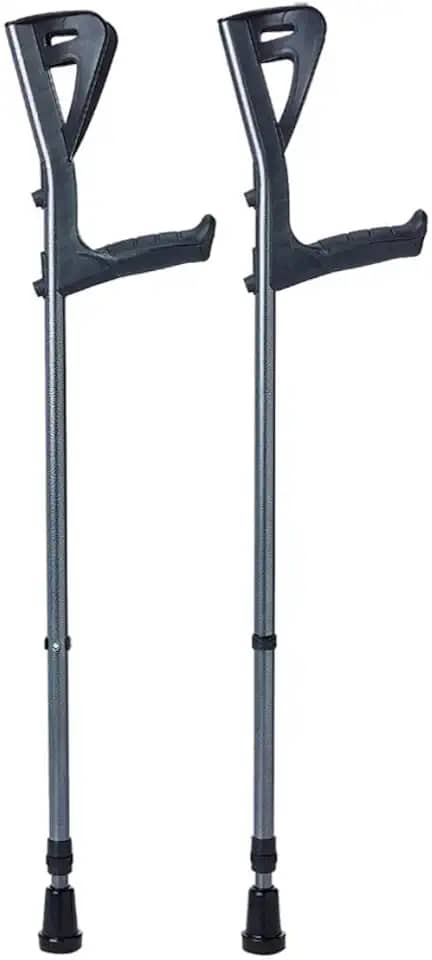 Muleta Ortopédica Canadense Adulto Fixa Alumínio Ajustável 9 Regulagens Mobilidade PAR 100kg