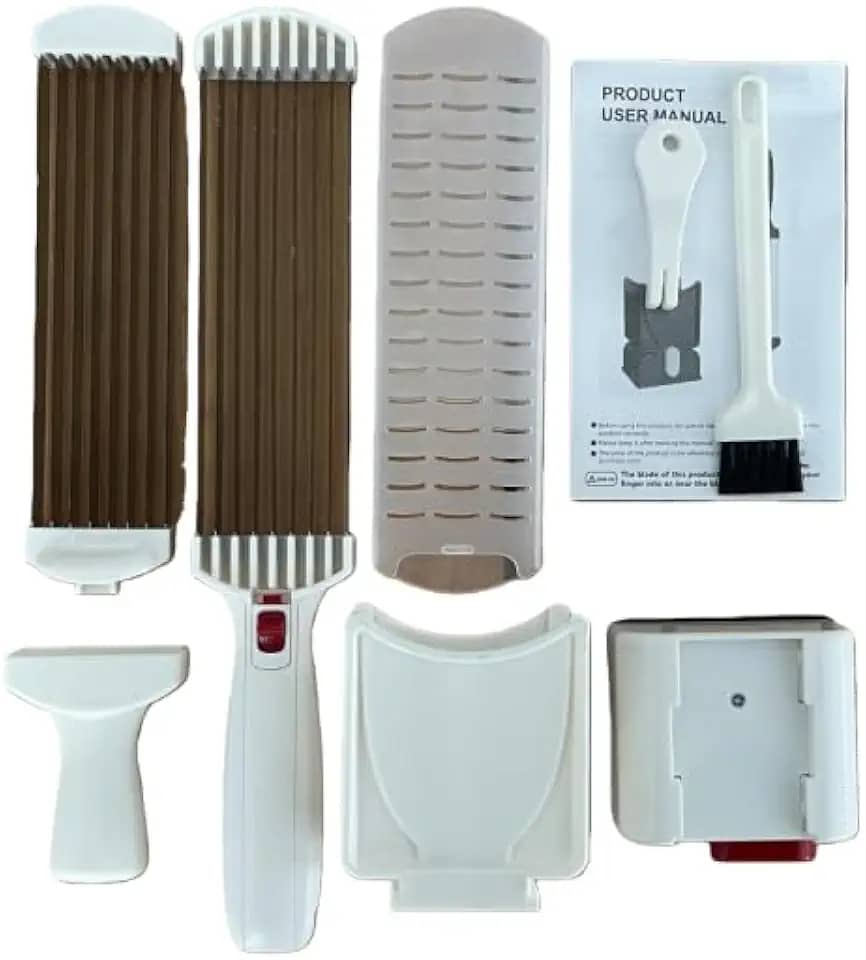 Fatiador Multifuncional Cortador Manual Para Carnes Queijos e Vegetais em Aço Inox Ajustável，Cortador Manual Fresca(Branco)