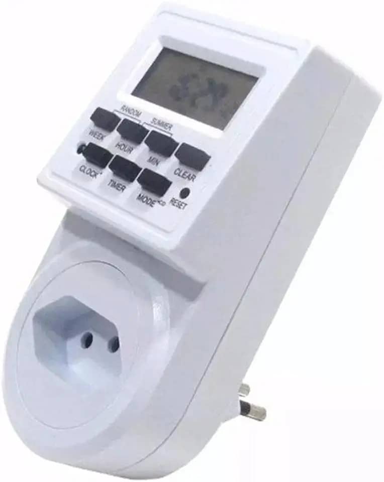 Timer Digita Bivolt Temporizador 9 Program Liga E Desliga