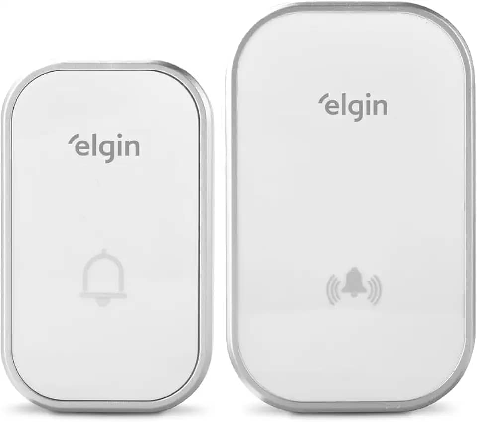 Conjunto de Campainha Sem Fio – 280m Controle de Volume, 36 Sons, Bivolt - Branco