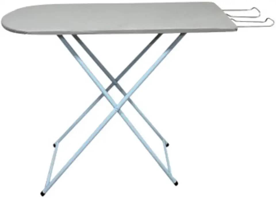 Tábua de Passar Roupa Mesa Porta Ferro Resistente Tradicional Dobrável Com 3 Regulagens (Branco)