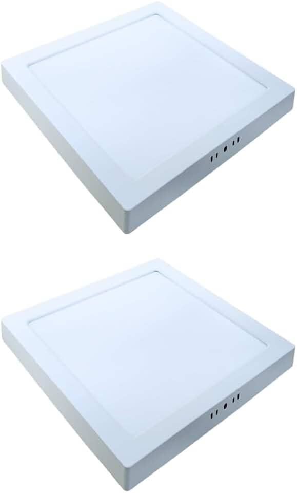Kit 2x Painel Plafon Sobrepor Alumínio Quadrado LED 32W 30x30 Bivolt Branco Frio