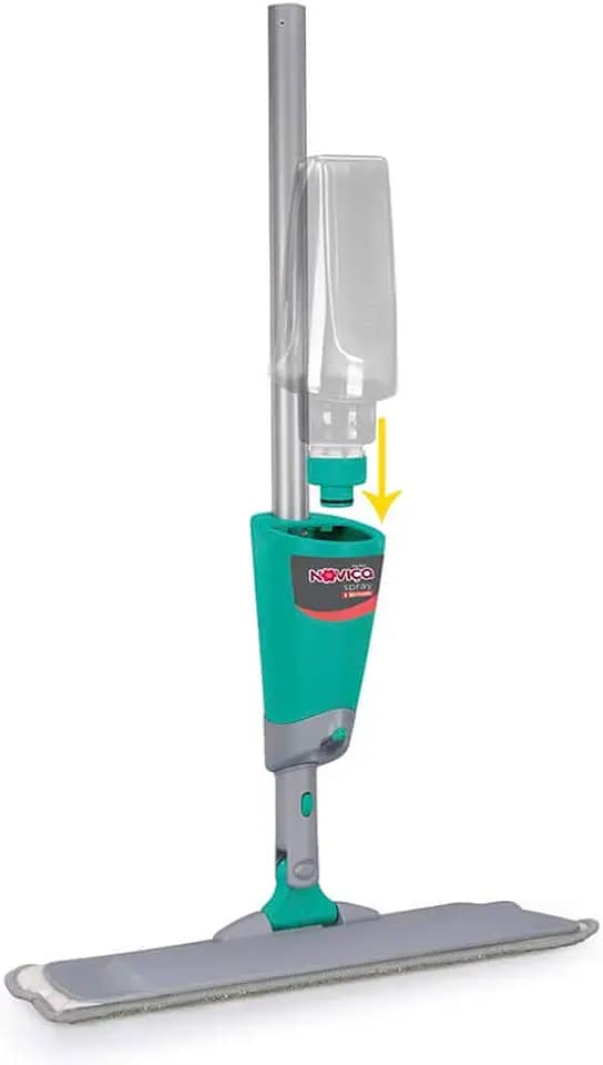 Noviça - Mop Spray com Cabo e Tecido de Microfibra para Limpeza Rápida, Cabo Articulado e Reservatório Plástico para Inserção do Produto de Limpeza, Bettanin