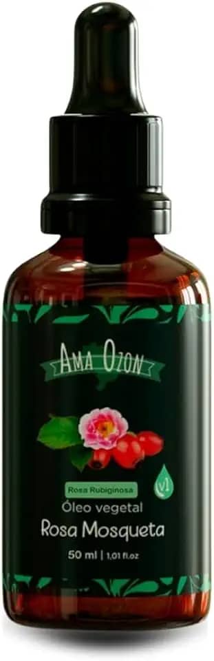 Óleo Vegetal de Rosa Mosqueta Rubiginosa - 100% Natural e Puro Prensado a Frio Clareador de Manchas Virilhas e Axílas - Hidratante para Pele e Cabelos (50ml)