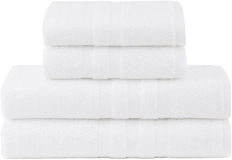 Jogo De Banho Buddemeyer Vanilla Extra Soft 100% Algodão Toalha Alta Absorção Macia Grande 4 Peças - Banho e Rosto - Presente (Branco 1011)