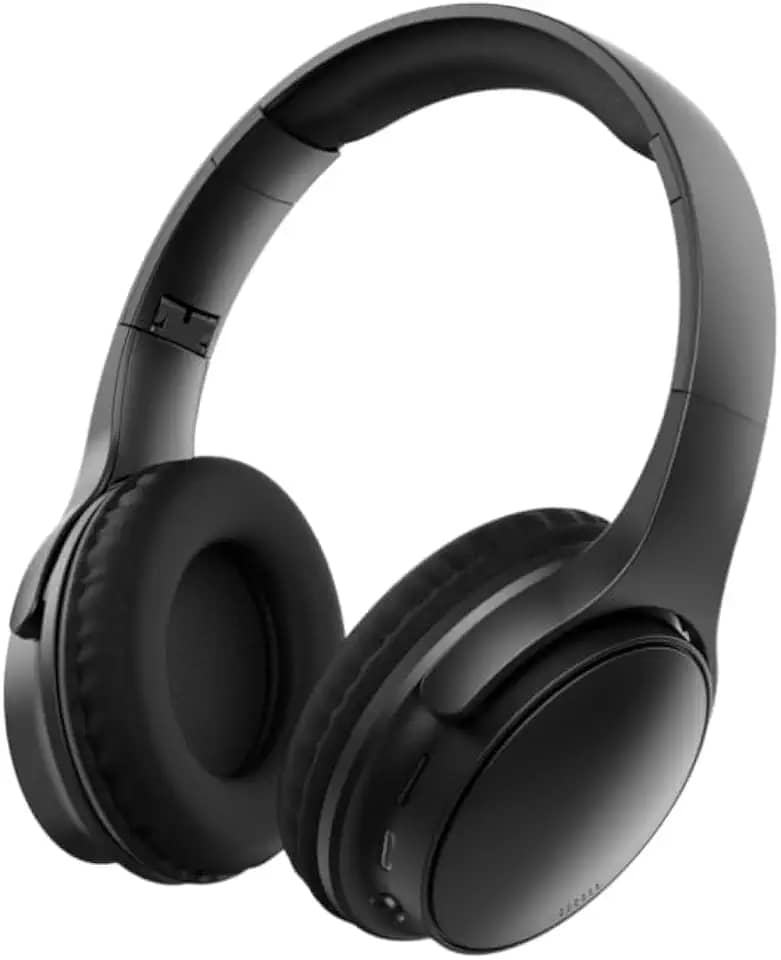 Fone De Ouvido Bluetooth 5.4 Headphone Sem Fio Fone Corrida Academia Com Cancelamento de Ruído On-ear com Microfone HD, Cancelamento de Ruído, Compatível com PC e Smartphone (Preto)