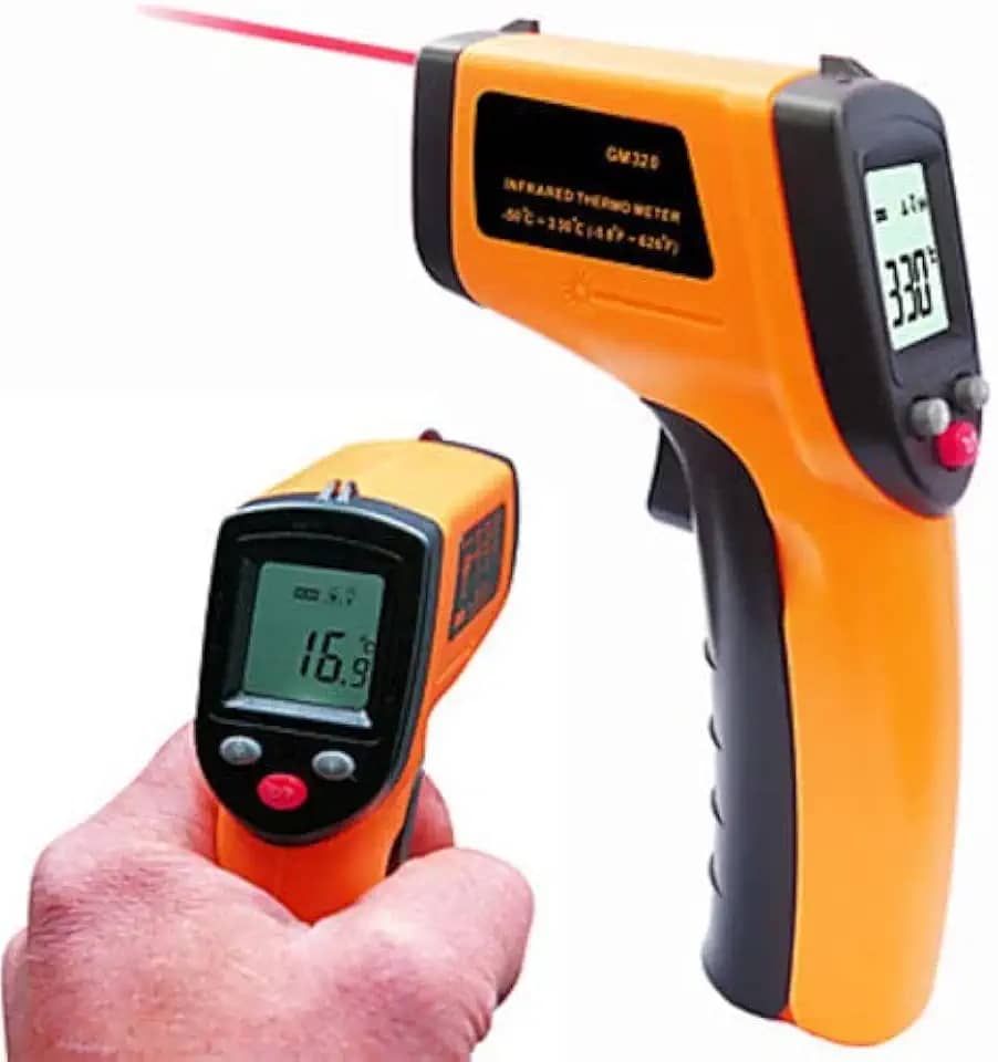 Termometro Industrial Culinaria a Laser Para Forno Freezer -50º A 380ºC Digital Sem Contato LCD Termômetro Infravermelho Pirômetro de Testador De Temperatura IR Industrial com Emissividade Ajustável