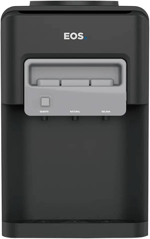 Bebedouro de Mesa para Garrafão Eos Mineralle Eletrônico Água Quente, Fria e Natural Preto Ebe06qp 220v