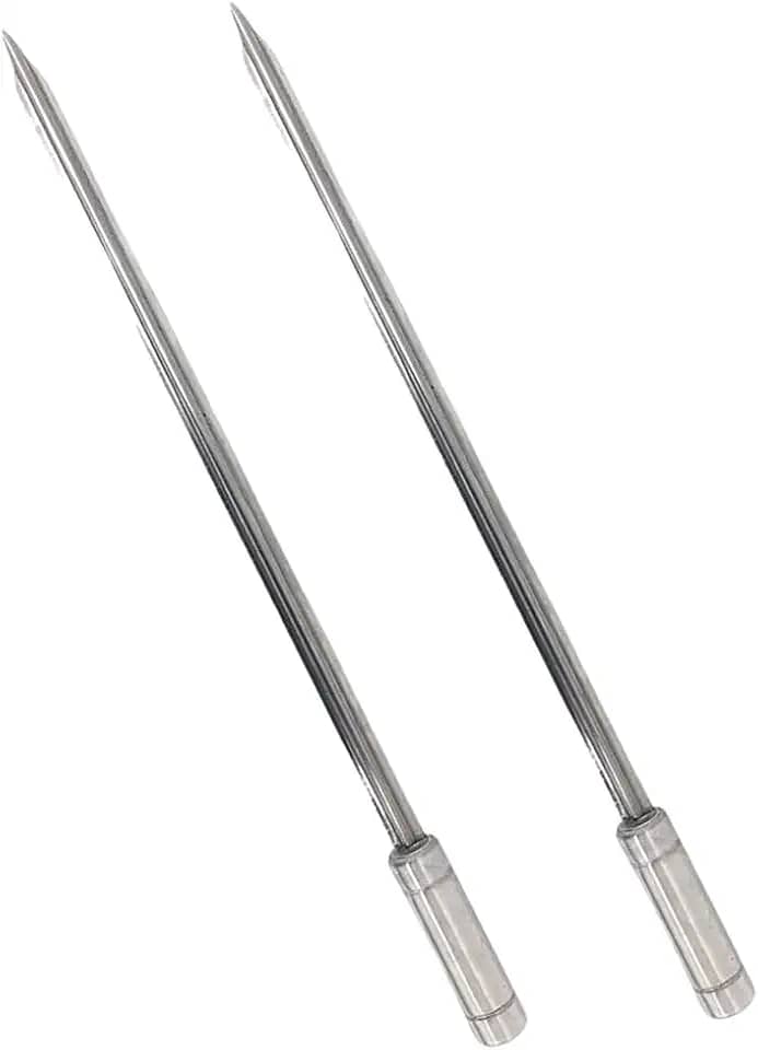 2x Espeto Espada Inox 80cm Cabo Revestido Alumínio Churrasco