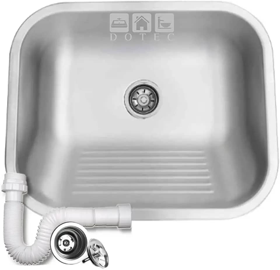 Tanque Inox Escovado 40x40cm Completo