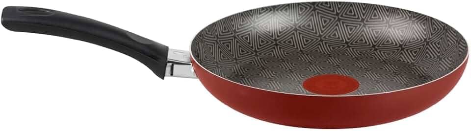 Frigideira Rochedo Facilita Vermelho 24cm com Antiaderente Resist - Limpa Fácil e Dura Mais, reforçado com partículas minerais, Thermo-Sinal e Cabos Reforçados