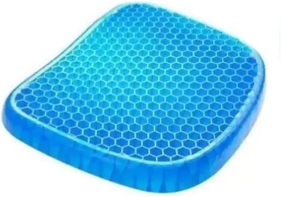 Almofada Assento em Gel Ovo Favo Ortopédica Cóccix c/Capa - B2T