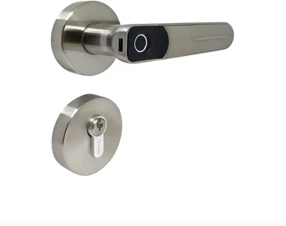 Fechadura Digital com Biometria de Embutir SL135 Prata Papaiz